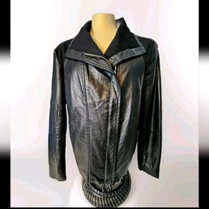 A.N.A. - A New Approach Black Biker Angle Zipper Jacket Coat Blazer Petite XL
